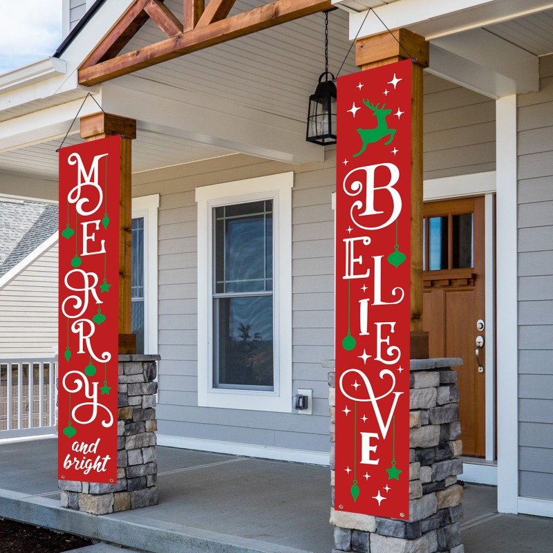 Believe Merry and Bright Door Banners