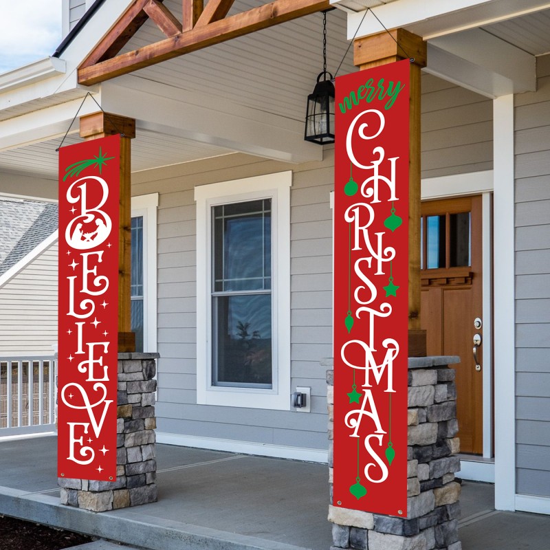 Believe Merry Christmas Door Banners