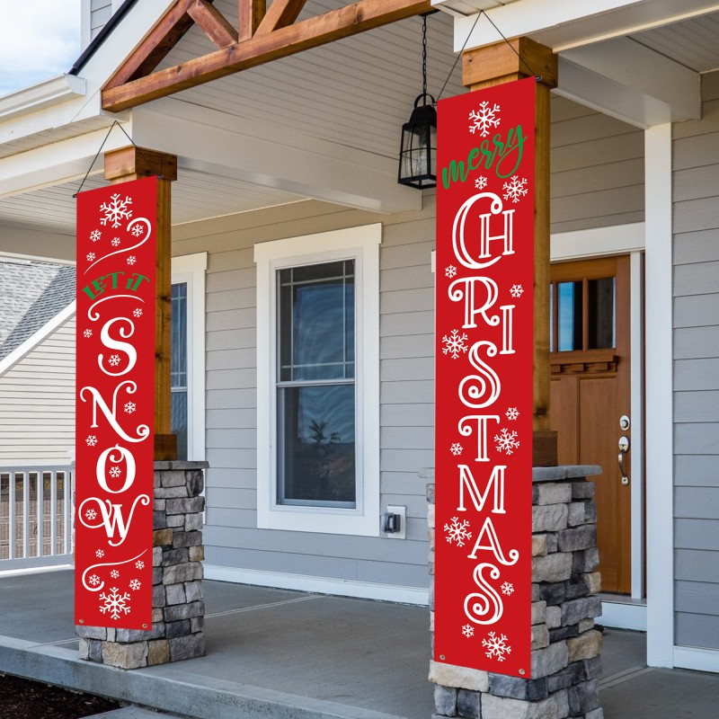 Merry Christmas Let It Snow Door Banners