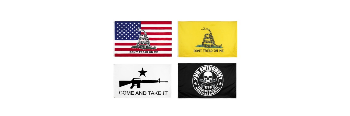 Premium Gadsden American 2nd Amendment Flags 4-Pack