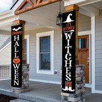 Happy Halloween & It's October Witches Banners - Outdoor & Indoor Front Porch Decor