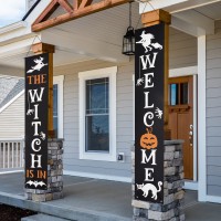 The Witch Is In & Welcome Halloween Banners - Perfect for Outdoor & Indoor Festive Decor