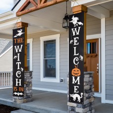 The Witch Is In & Welcome Halloween Banners - Perfect for Outdoor & Indoor Festive Decor The Witch Is In & Welcome Halloween Banners - Perfect for Outdoor & Indoor Festive Decor