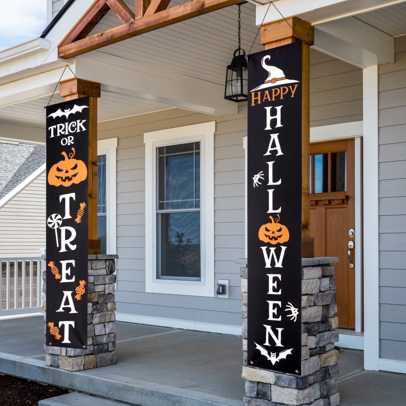 Trick or Treat & Happy Halloween Banners - Versatile Outdoor & Indoor Decorative Signs