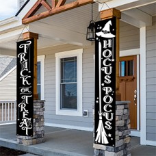 Trick or Treat & Hocus Pocus Witch Banners - Spooky Halloween Porch & Yard Decor Trick or Treat & Hocus Pocus Witch Banners - Spooky Halloween Porch & Yard Decor