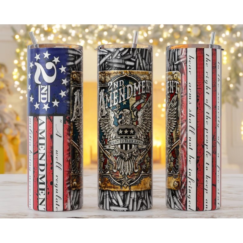 20oz 2nd Amendment Skinny Sublimation Tumblers